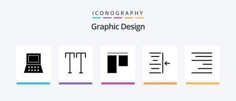 Design Glyph 5 Icon Pack Including . vertical. text. align. Creative Icons Design vector