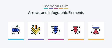 Arrow Line Filled 5 Icon Pack Including . forward. arrow. arrow. left. Creative Icons Design vector