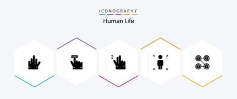 Human 25 Glyph icon pack including . . swipe. social. connections vector