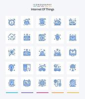 Internet creativo de las cosas 25 paquete de iconos azules como cpu. árbol. flecha. Wifi. elegante vector