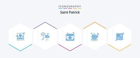 Saint Patrick 25 Blue icon pack including day. cup. patrick. coffee. festival vector