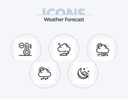 paquete de iconos de línea meteorológica 5 diseño de iconos. . . creciente. clima. luna vector