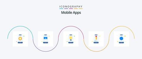 paquete de iconos planos de aplicaciones móviles 5 que incluye ux. interfaz. solicitud. editar. en línea vector