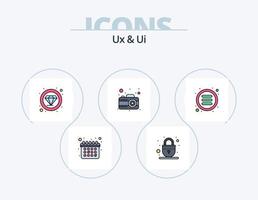 Ux And Ui Line Filled Icon Pack 5 Icon Design. tool. app. volume. paint. rgb vector