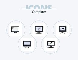 paquete de iconos llenos de línea de computadora 5 diseño de iconos. . teclado. vector