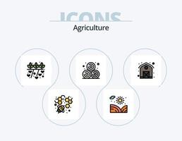 Agriculture Line Filled Icon Pack 5 Icon Design. seed. farming. plant. agriculture. ecology vector