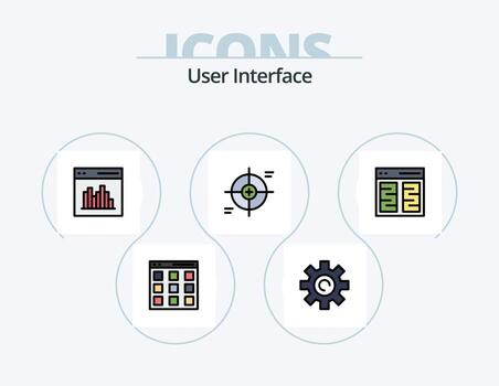 diseño de iconos del paquete de iconos llenos de línea de interfaz de usuario 5. control deslizante comunicación. usuario. barra lateral izquierda vector