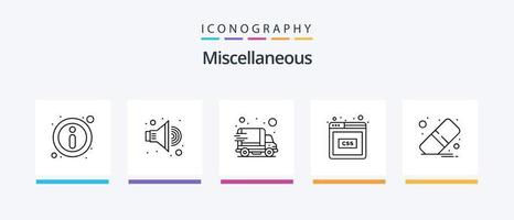 Miscellaneous Line 5 Icon Pack Including sound. edit. receipt. bill. Creative Icons Design vector