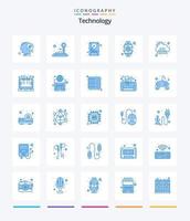 Creative Technology 25 Blue icon pack  Such As cloud. feature. data. watch. device vector