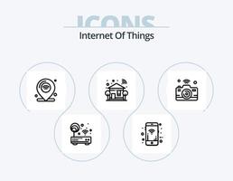 internet de las cosas icono de línea pack 5 diseño de iconos. Wifi. módem. Wifi. dispositivo. Wifi vector