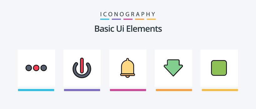 Basic Ui Elements Line Filled 5 Icon Pack Including globe. unchecked. basket. check box. trash. Creative Icons Design vector