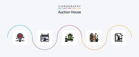 Auction Line Filled Flat 5 Icon Pack Including car. auction. balance. truck. present vector