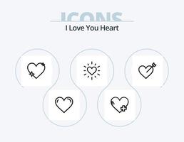 Heart Line Icon Pack 5 Icon Design. add. like. heart. love. broken vector