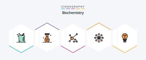 Biochemistry 25 FilledLine icon pack including lab. chemistry. biochemistry. cell. biochemistry vector