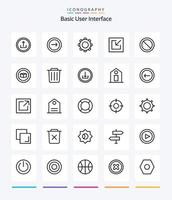 Creative Basic 25 OutLine icon pack  Such As recycle. set. ban. . basic vector