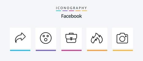 Facebook Line 5 Icon Pack Including image. forward. id. right. arrow. Creative Icons Design vector