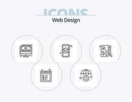 Web Design Line Icon Pack 5 Icon Design. chain. designing. access. design. web page vector