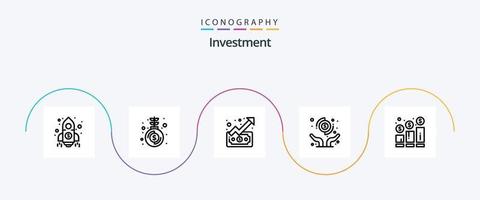 Investment Line 5 Icon Pack Including increase. transfer. graph. pay. dollar vector