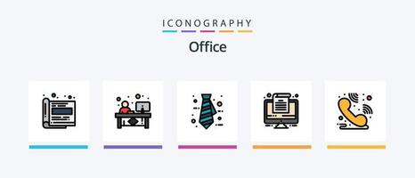 Office Line Filled 5 Icon Pack Including . office. business. cup. office. Creative Icons Design vector