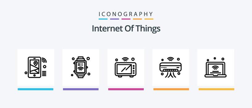 Internet Of Things Line 5 Icon Pack Including iot. drone. iot. wifi. iot. Creative Icons Design vector