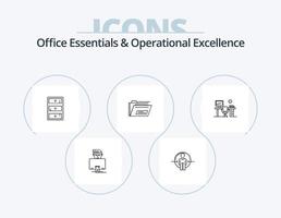 Office Essentials And Operational Exellence Line Icon Pack 5 Icon Design. check list. data. report. hypnosis. business vector