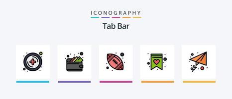 Tab Bar Line Filled 5 Icon Pack Including stopwatch. efficiency. management. toggle. button. Creative Icons Design vector