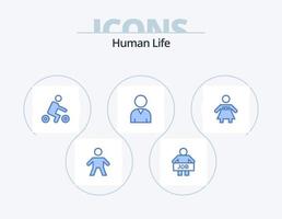 paquete de iconos azul humano 5 diseño de iconos. . gente. bicicleta. corbata de moño. humano vector