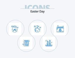 paquete de iconos azul de pascua 5 diseño de iconos. fecha. celebracion. Pascua de Resurrección. huevo. decoración vector