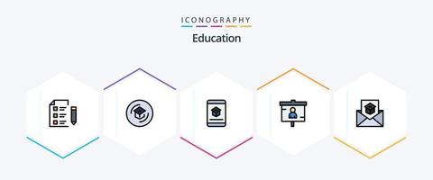 Education 25 FilledLine icon pack including marketing. business. learning. learning. education vector