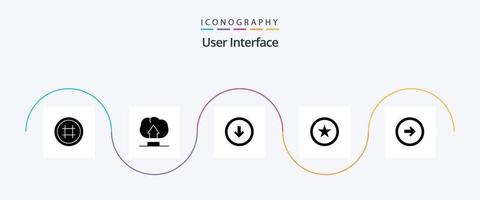 paquete de iconos de glifo 5 de interfaz de usuario que incluye usuario. flecha. botón. usuario. favorito vector