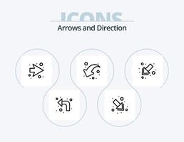 paquete de iconos de línea de flecha 5 diseño de iconos. . bien. próximo. atrás. teclado vector