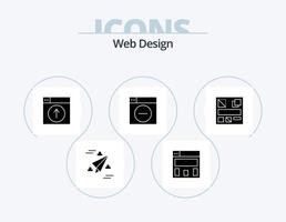 Web Design Glyph Icon Pack 5 Icon Design. web. design. web. minimize. design vector