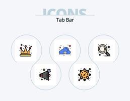 Tab Bar Line Filled Icon Pack 5 Icon Design. . . printer. trash. delete vector