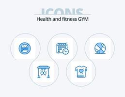 paquete de iconos de gimnasio azul 5 diseño de iconos. . gimnasia. comer. deporte. fecha vector