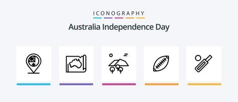 paquete de iconos de la línea 5 del día de la independencia de australia que incluye cobra. whisky. cultura. beber. alcohol. diseño de iconos creativos vector