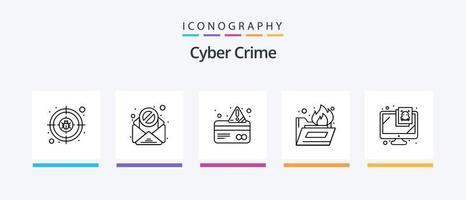 Cyber Crime Line 5 Icon Pack Including data. antivirus. mobile. web. shield. Creative Icons Design vector