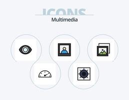 paquete de iconos llenos de línea multimedia 5 diseño de iconos. . . preferencias foto. agregar vector