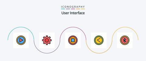 User Interface Line Filled Flat 5 Icon Pack Including user interface. bluetooth. basic. user. interface vector