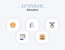 Education Flat Icon Pack 5 Icon Design. pencil. education. ball. scale. pen vector