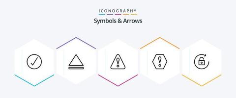 Symbols and Arrows 25 Line icon pack including . error. . rotate vector