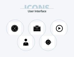 User Interface Glyph Icon Pack 5 Icon Design. play. video. interface. interface. worker bag vector