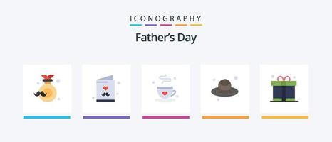 paquete de iconos flat 5 del día del padre que incluye a papá. padres tarjeta. día. dia del padre. diseño de iconos creativos vector