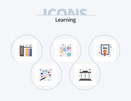 Learning Flat Icon Pack 5 Icon Design. degree. diploma. archive. preschool. kids vector