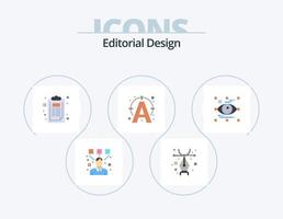 Editorial Design Flat Icon Pack 5 Icon Design. eye. art. clipboard. connect. text vector
