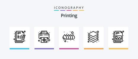 Printing Line 5 Icon Pack Including color. advertising. swatch. ad. target. Creative Icons Design vector