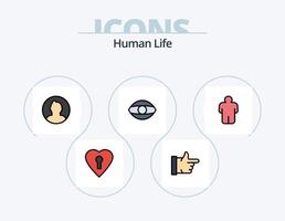 paquete de iconos llenos de línea humana 5 diseño de iconos. . tocar. ojo. punto. dedo vector