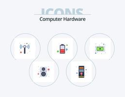 Computer Hardware Flat Icon Pack 5 Icon Design. hardware. computer. technology. chip. charge vector