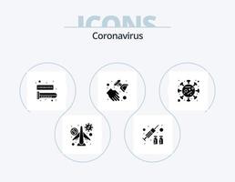 paquete de iconos de glifos de coronavirus 5 diseño de iconos. corona. alcohol en gel. virus. mano. virus vector