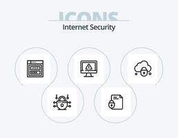 Internet Security Line Icon Pack 5 Icon Design. electronic. security. locked. internet vector