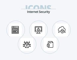 paquete de iconos de línea de seguridad de Internet 5 diseño de iconos. electrónico. seguridad. bloqueado. Internet vector